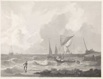 Barche da pesca vicino a un molo da Willem Hendrik Hoogkamer