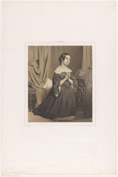 Donna inginocchiata in preghiera da Willem Hendrik Schmidt