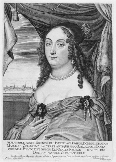 Maria Ludwiga Gonzaga (1611-67) Regina di Polonia, 1649 da Willem Hondius