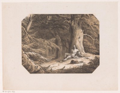Uomo mezzo nudo nel bosco da Willem Jacob Hofdijk