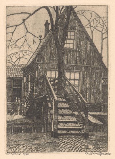 Casa con ponte a Westzaan da Willem Jansen (graveur) (signed by artist)
