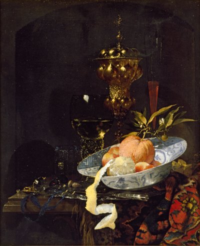 Natura morta con tappeto orientale da Willem Kalf