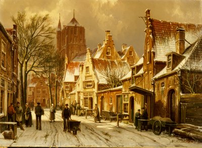 Scena di Strada Invernale da Willem Koekkoek