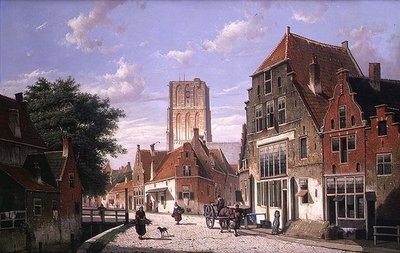 Scena di strada ad Amsterdam da Willem Koekkoek