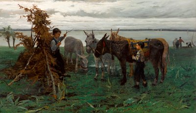 Ragazzi che custodiscono asini da Willem Maris