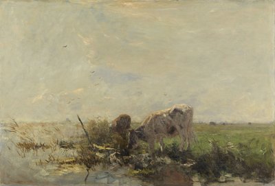 Mucche vicino a uno stagno da Willem Maris