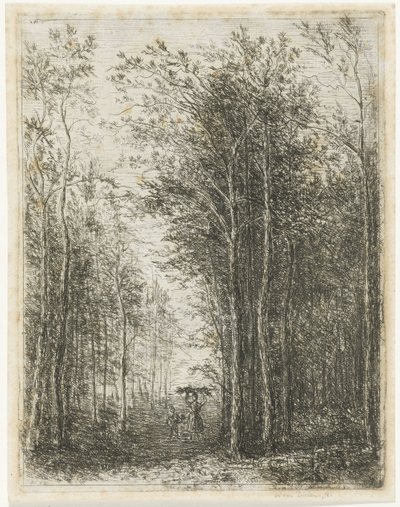 Paesaggio boschivo con raccoglitori di legna da Willem Matthias Jan van Dielen