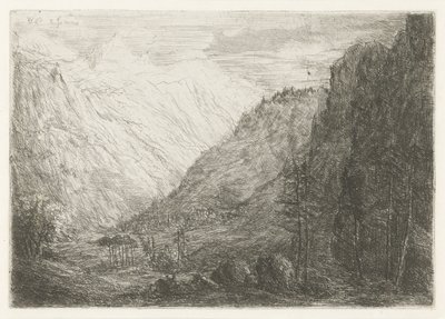 Vista su una valle montana da Willem Matthias Jan van Dielen