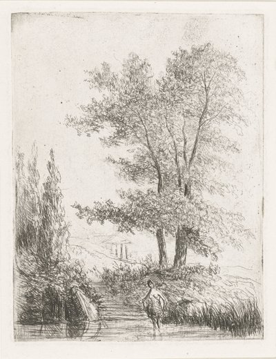 Paesaggio collinare con bagnante da Willem Matthias Jan van Dielen