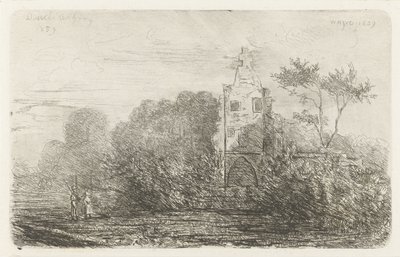 Paesaggio con rovina e due figure da Willem Matthias Jan van Dielen