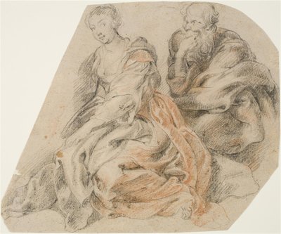 Una giovane donna e un vecchio. (Maria e Giuseppe? Susanna e uno dei due anziani?) da Willem Panneels