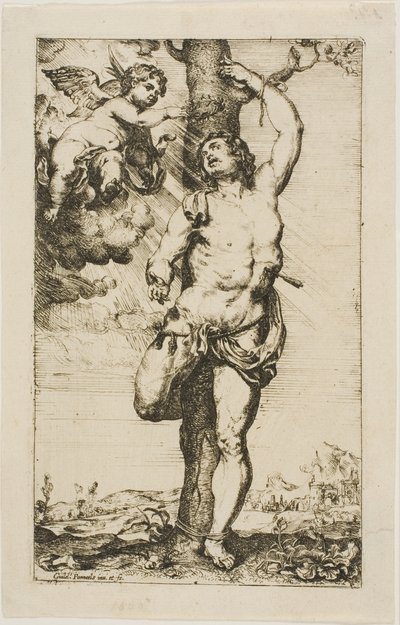San Sebastiano incoronato da un angelo da Willem Panneels