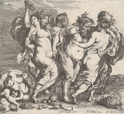 Il Sileno ubriaco, accompagnato da ninfe e satiri, 1632 da Willem Panneels