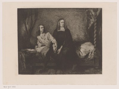 Fratelli de Witt seduti su un letto nella prigione da Willem Philip van der Veken (attributed to)