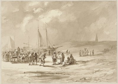 Spiaggia con pescatori da Willem Pieter Hoevenaar