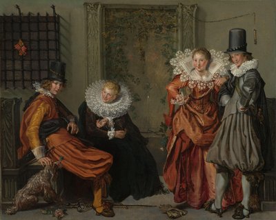 Coppie eleganti che corteggiano da Willem Pietersz Buytewech