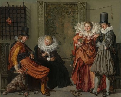 Coppie eleganti che corteggiano da Willem Pietersz Buytewech