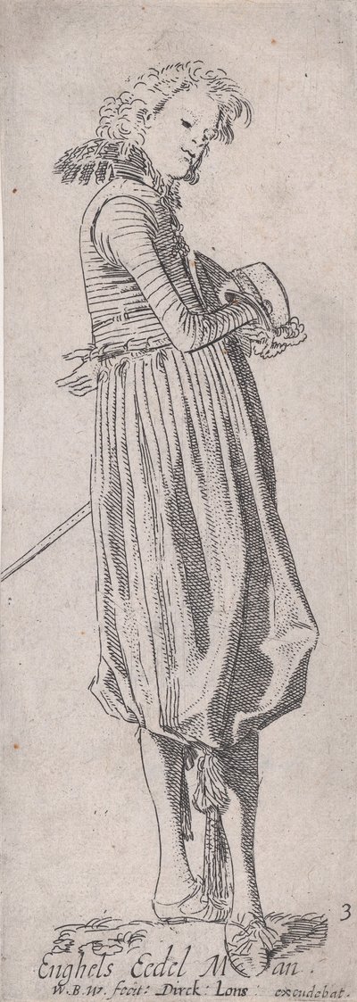 Nobile inglese, da Noblemen of Different Countries, Plate 3, ca. 1615 da Willem Pietersz. Buytewech