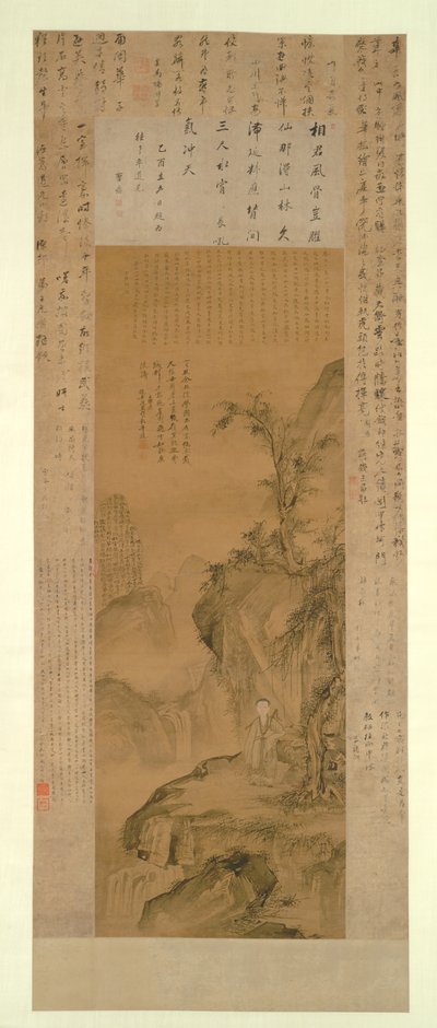 Picchi stratificati e cascata spruzzante: Ritratto di Hua Yan da giovane da Willem Pietersz Buytewech
