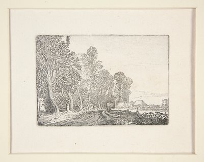 Strada al margine della foresta, Tavola 4 dalla serie dei paesaggi da Willem Pietersz. Buytewech