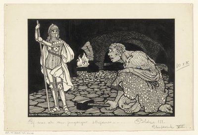 Uomo, donne e bambini in un salotto da Willem Pothast (signed by artist)