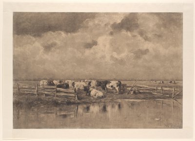 Melkbocht aan de Schie da Willem Roelofs (I) (signed by artist)