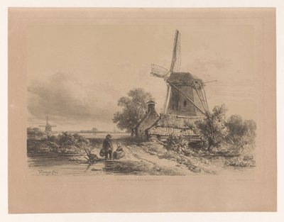 Mulino in un Paesaggio con Due Figure da Willem Roelofs (I)