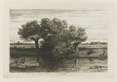 Pescatore presso i salici da Willem Roelofs (I)