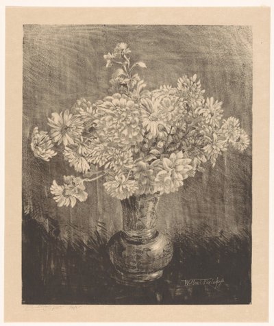 Crisantemi in un vaso da Willem Roelofs (II) (signed by artist)