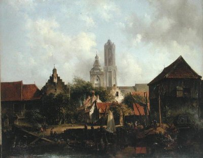 Scena del canale con Utrecht da Willem Roelofs