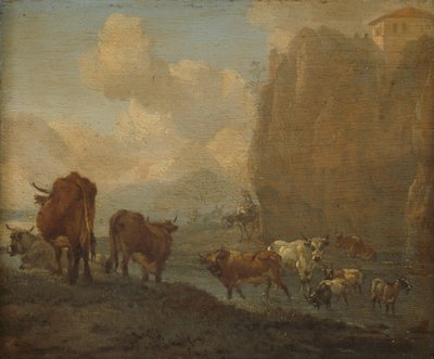 Bestiame vicino a un fiume da Willem Romeyn