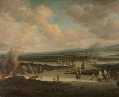 Incendio della flotta inglese vicino a Chatham (19-24 giugno 1667) da Willem Schellinks
