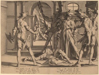 Decapitazione del giudice romano Papiniano da Willem Swanenburgh, after Joachim Anthonisz Wtewael