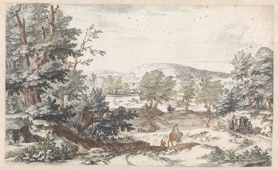 Bosrijk landschap met een weg da Willem Swidde