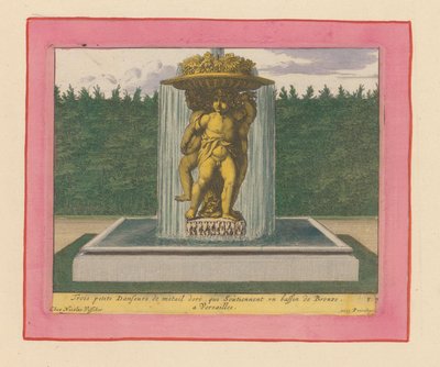 Brunnen mit einer Statue von drei tanzenden Putti, die eine Schale über ihren Köpfen tragen da Willem Swidde