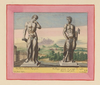 Statuen eines Fauns und eines Satyrs mit Trauben da Willem Swidde