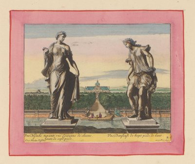 Statuen einer Nymphe mit Lorbeerkranz und einer Tänzerin da Willem Swidde