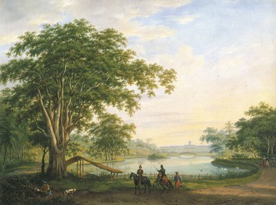 La facciata del giardino del vecchio palazzo del Governatore Generale a Buitenzorg da Willem Troost