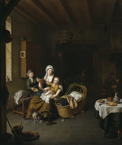 Una Madre che Nutre il suo Bambino da Willem Van Mieris