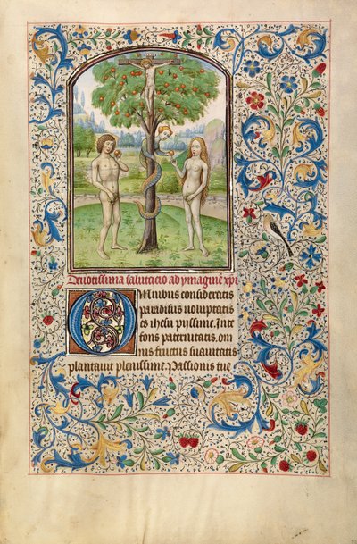 Adamo ed Eva mangiano il frutto proibito da Willem Vrelant