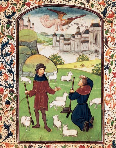 Annunciazione ai pastori (miniatura) da Willem Vrelant