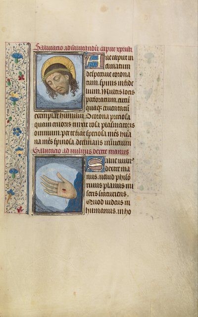 Testa di Cristo; Mano destra di Cristo con ferita da Willem Vrelant
