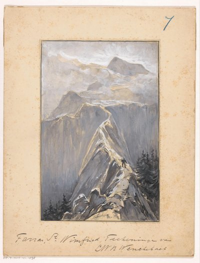 Ragazzo che cammina su un sentiero di montagna da Ludwig Willem Reymert Wenckebach