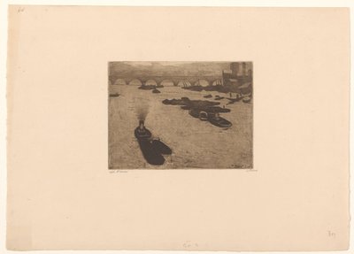Barche sul Tamigi a Londra da Willem Witsen (signed by artist)