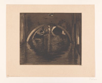 Veduta sotto un ponte con due barche a remi da Willem Witsen (signed by artist)