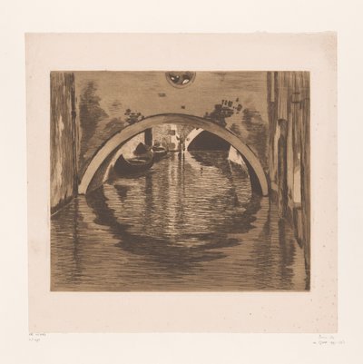 Veduta sotto un ponte con due barche a remi da Willem Witsen (signed by artist)