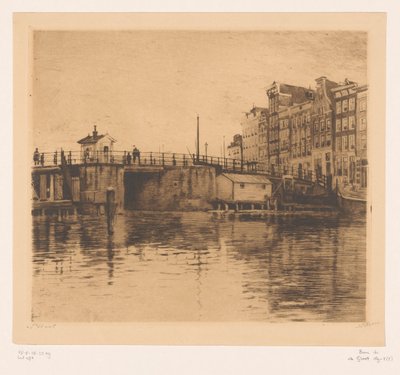 Veduta della Kraansluis ad Amsterdam da Willem Witsen (signed by artist)