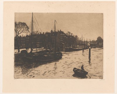 Veduta del Leuvehaven a Rotterdam da Willem Witsen (signed by artist)