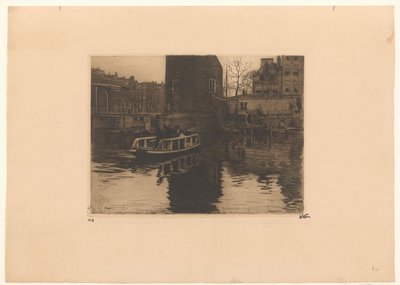 Veduta del sollevamento presso la Montelbaanstoren ad Amsterdam da Willem Witsen (signed by artist)