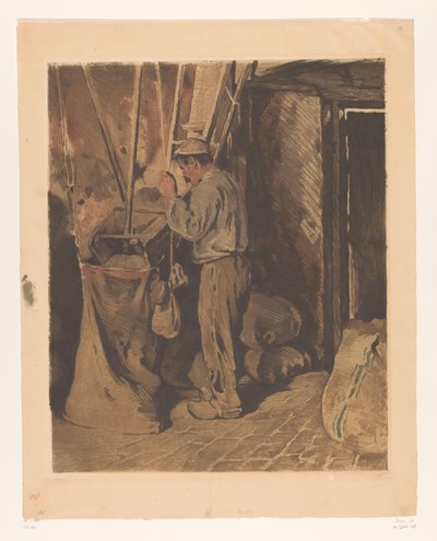 Mugnaio con un sacco di farina da Willem Witsen (signed by artist)